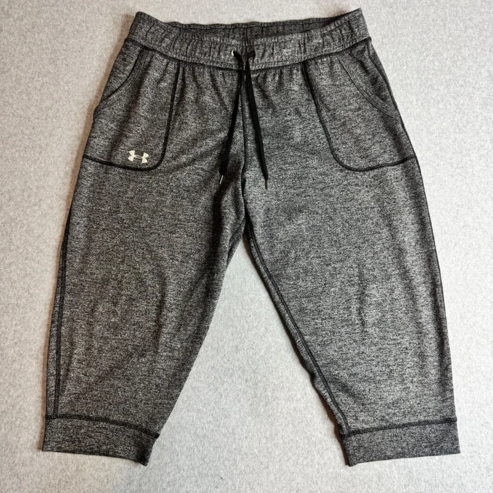 Under Armour Mens HeatGear Loose Fit Cropped Joggers Gray Heather Large